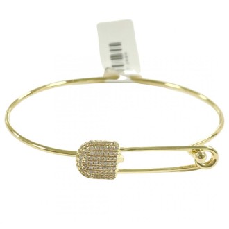 Detalhes do produto Bracelete com alfinete cravejado, em ouro