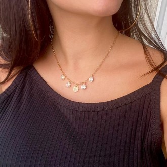 Detalhes do produto Choker Coração Brilho e Cristais em ouro