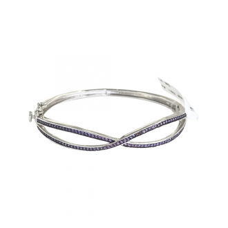 Detalhes do produto Bracelete Infinito micro cravejamento roxo