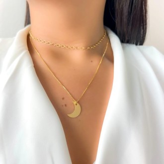 Detalhes do produto Choker com elos arredondados em ródio