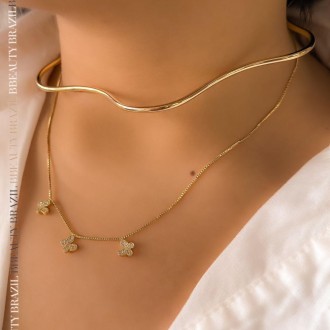 Detalhes do produto Choker ondulada em ouro