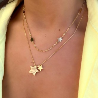 Detalhes do produto Colar com estrelas, em ouro