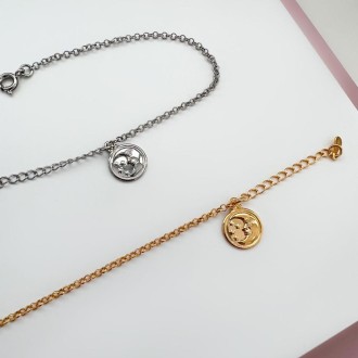 Detalhes do produto Pulseira Medalha Lua em Ouro