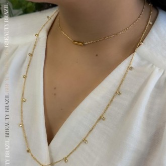 Detalhes do produto Choker Barrinha Lisa, em ouro