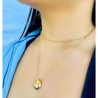 Detalhes do produto Choker com elos arredondados em ouro