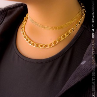 Detalhes do produto Choker Elos com fecho boia em ouro