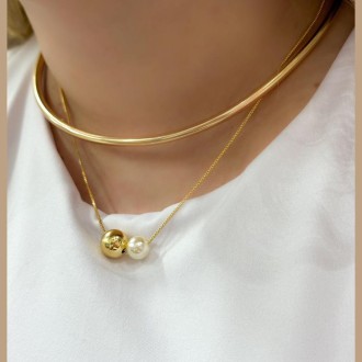 Detalhes do produto Choker rígida lisa em ouro