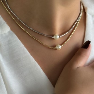 Detalhes do produto Choker Canudilhos com pérola em ouro