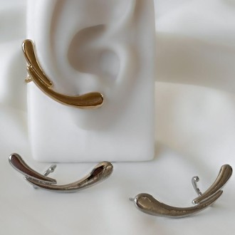 Detalhes do produto Brinco Ear Cuff Splash liso em Ouro