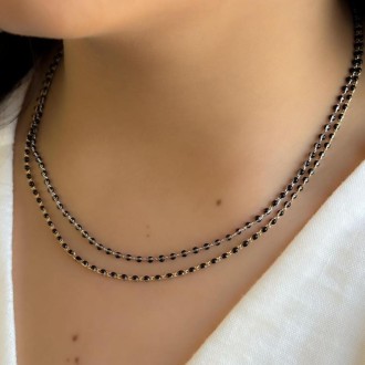 Detalhes do produto Choker Resina Negra em ouro